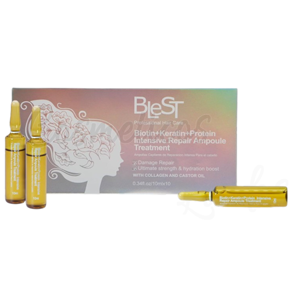 Blest Biotin Keratin Protein Intensive Repair Ampoule Hair Treatment Full Box