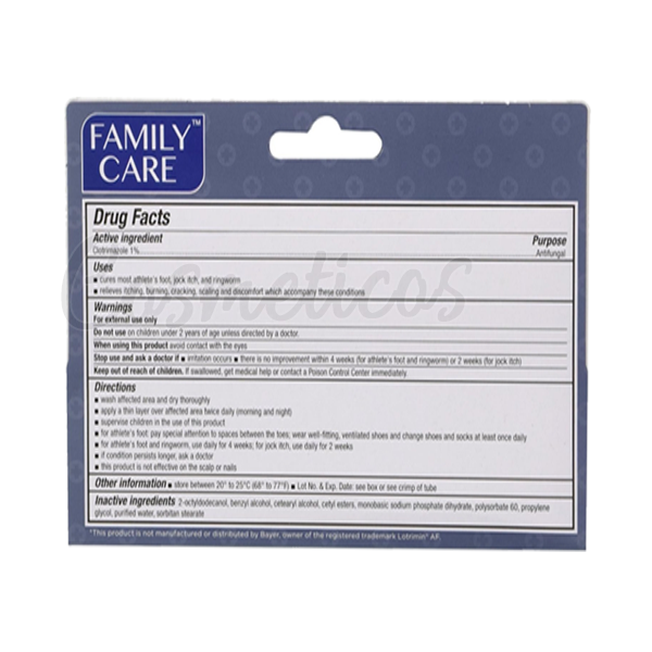 3Pcs Family Care Clotrimazole 1% Antifungal Cream Treatment Athlete Foot 28g