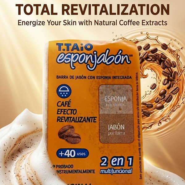 3Pcs Esponjabon Coffee Soap Sponge 2 in 1 Revitalizing Anti Cellulite Firming 4.2oz