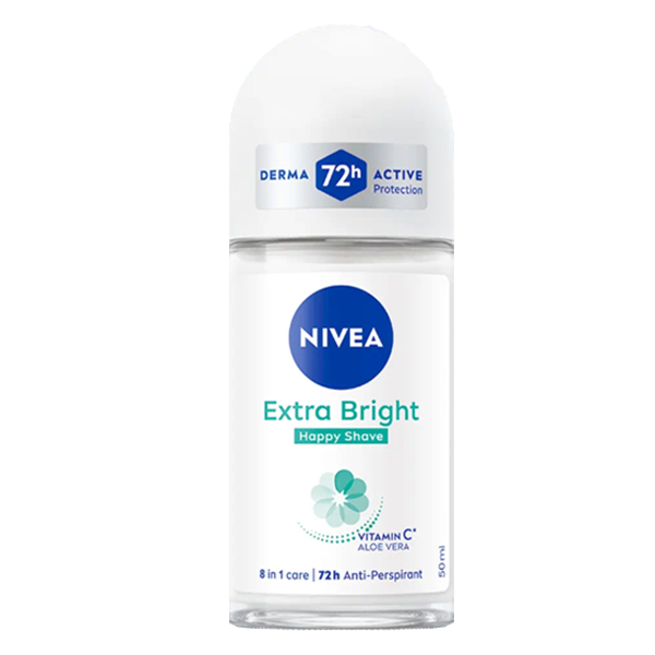 Nivea Extra Bright Happy Shave Roll-On - 72h Anti-Perspirant 50ml