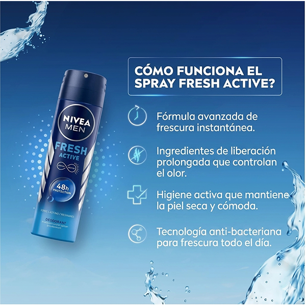NIVEA 48HR Fresh Active Men's Deodorant Spray 150ml