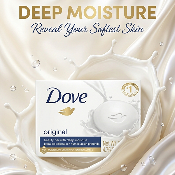 Dove Original Beauty Bar Soap 4.75oz 135g Deep Moisture Skin Cleanser