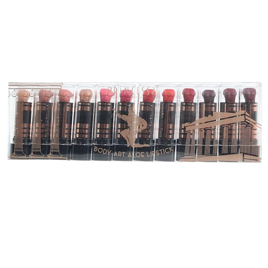 Princess Body Art Aloe Lipstick, matte lipstick, venta mayoreo, cosmeticos