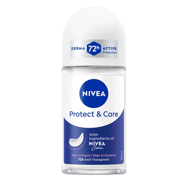 Nivea Protect & Care Roll-On Deodorant - 72h Protection 50Ml