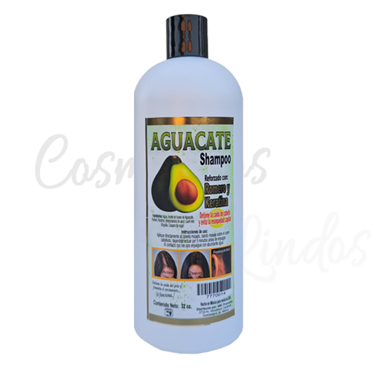 Shampoo Aguacate Reforzado con Romero y Keratina 32Oz
Detiene la caida del cabello y evita la resequedad capilar