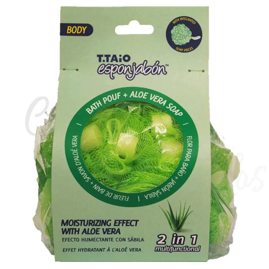 T.Taio ESPONJABON Bath Pouf + Soap Aloe Vera, Moisturizing Effect