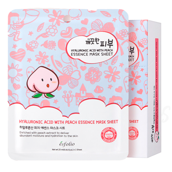 Esfolio Hyaluronic Acid With Peach Essence Mask Sheet 