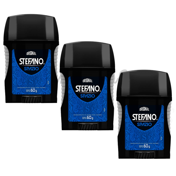3Pcs Stefano Spazio Original Deodorant Stick for Men 60g Long Lasting Fresh Scent