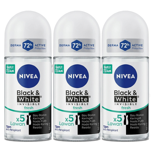 Nivea Black & White Invisible Fresh Roll-On Deodorant Anti-Perspirant 50ml
