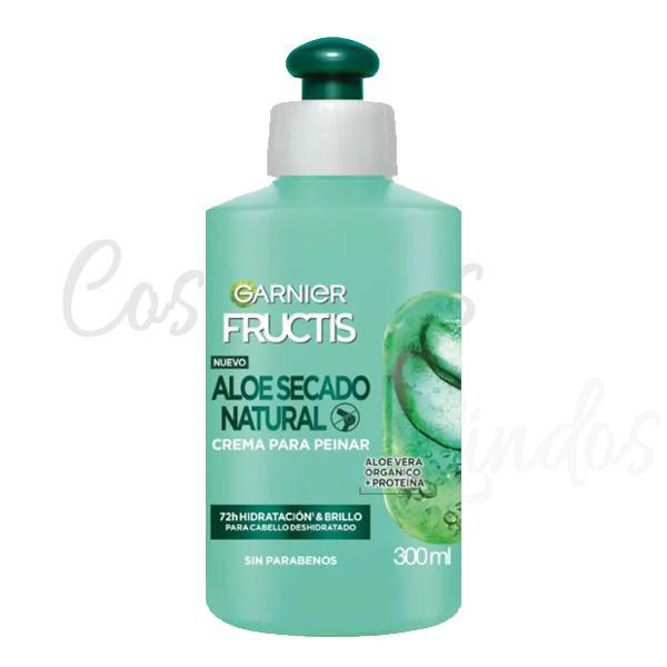 Garnier Fructis &nbsp;Crema de Peinar Aloe Secado Natural 300 ml

72 Horas&nbsp; de Hidratación y Brillo para cabello deshidratado