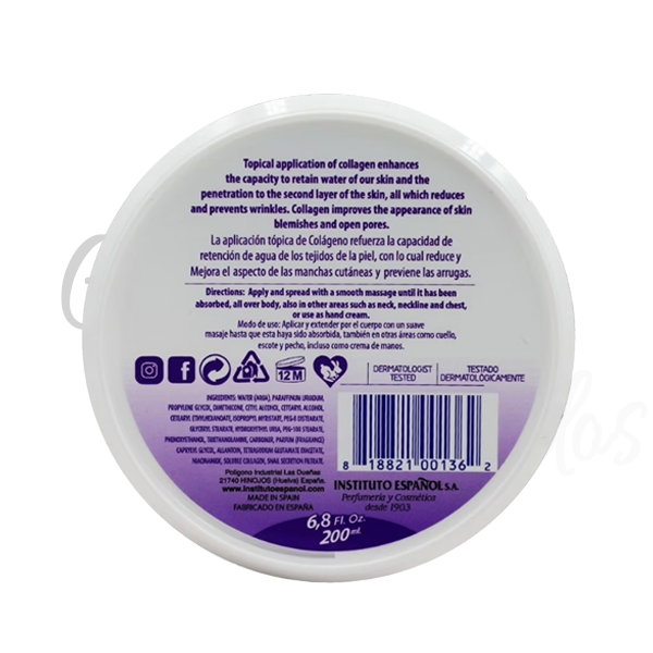 Avena Instituto Español Collagen & Snail Extract Regeneration Cream 6.7 fl oz (200g)