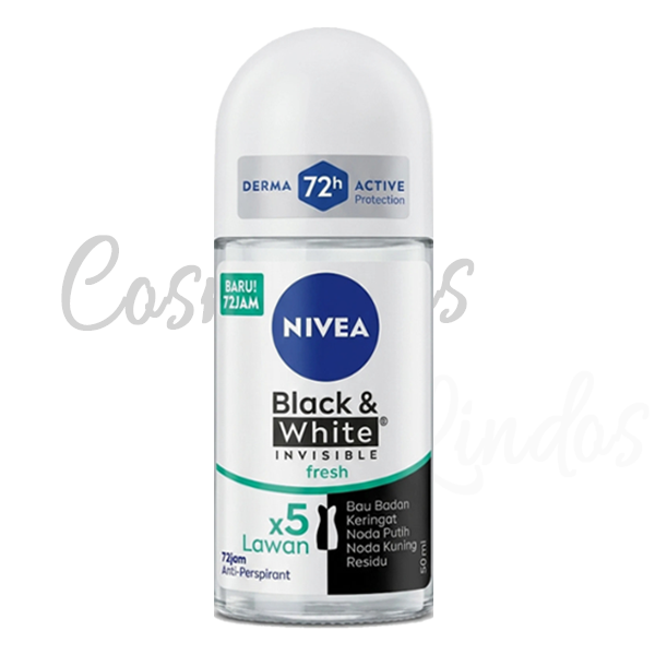 Nivea Black & White Invisible Fresh Roll-On Deodorant Anti-Perspirant 50ml