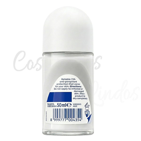 3 PcsNivea Black White Invisible Clear Roll On Deodorant 72h Anti Stain 50ml 