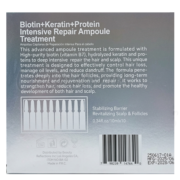Blest Biotin Keratin Protein Intensive Repair Ampoule Hair Treatment Full Box