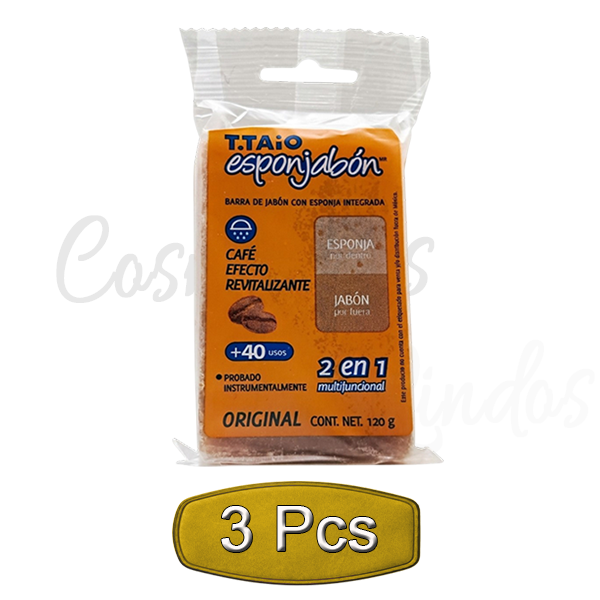 3Pcs Esponjabon Coffee Soap Sponge 2 in 1 Revitalizing Anti Cellulite Firming 4.2oz