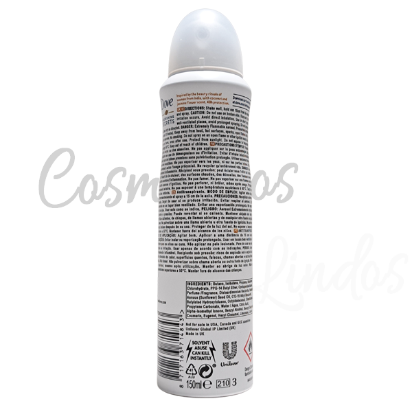 Dove Nourishing Secrets Restoring Ritual Antiperspirant Spray Coconut Jasmine 150ml