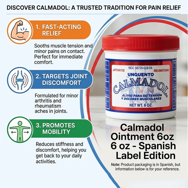 Calmadol  Oinment Relief for Tension and Muscle Pain 6 Oz
