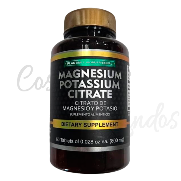 Citratos de magnesio y Potasio Suplemento dietético 60 Tabletas. (800 mg) Plantimex