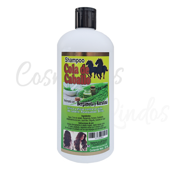 Shampoo Cola de Caballo Reforzado con Bergamota y Keratina 32Oz

Único y eficaz contra la caida de cabello, resequedad brillo.