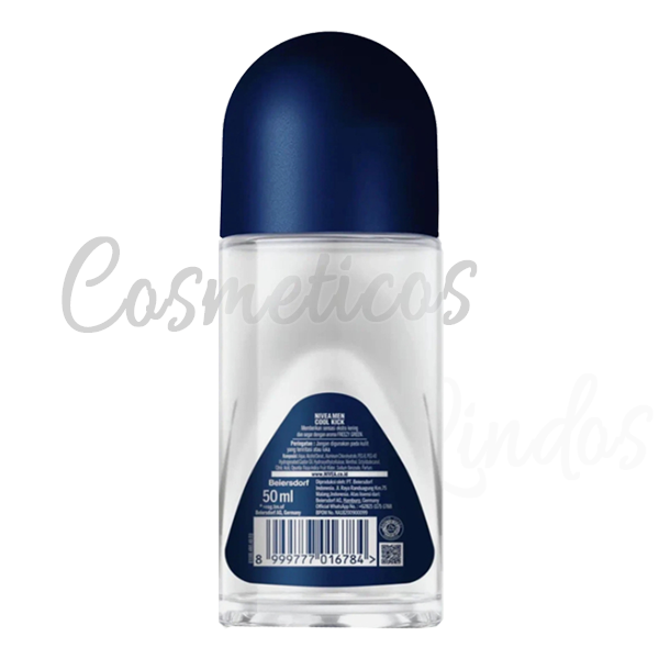 3Pcs Nivea for Men Cool Kick Anti-Transpirant Deodorant ROLL-ON, 50 ML