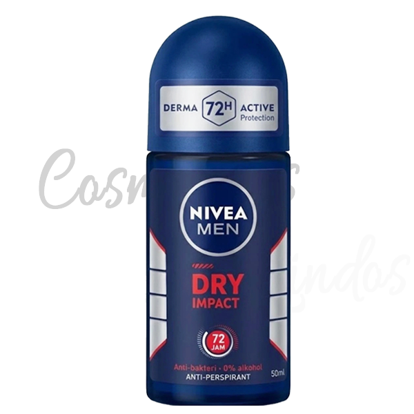 3Pcs Nivea Men Dry Impact Roll-On Deodorant Anti-Perspirant 50ml 72h Dual Protect