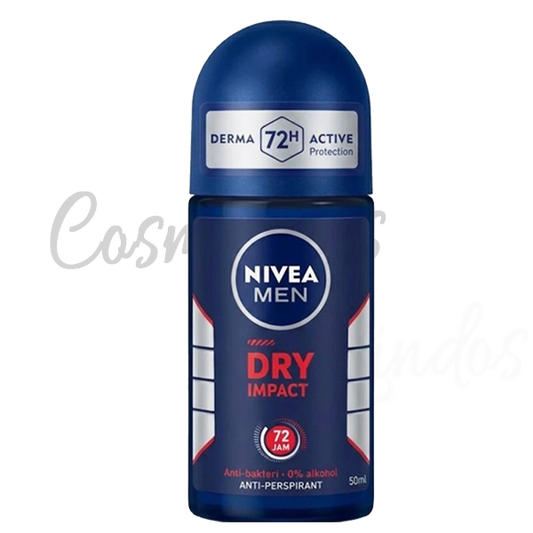 3Pcs Nivea Men Dry Impact Roll-On Deodorant Anti-Perspirant 50ml 72h Dual Protect