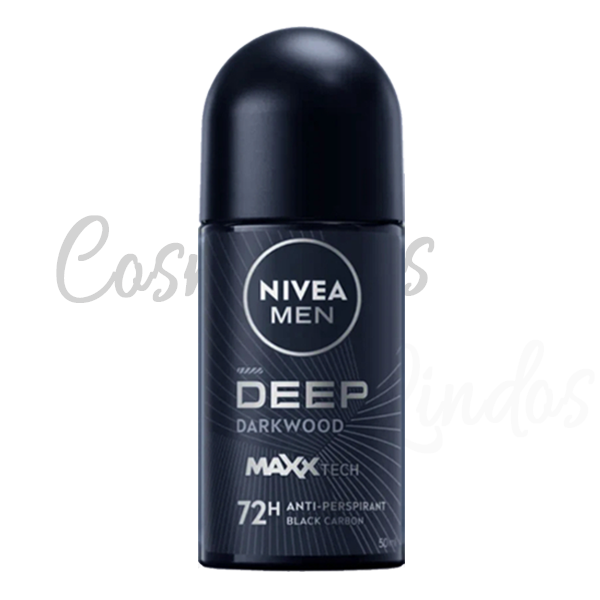 3Pcs Nivea Men Deep Darkwood Roll On Anti-Perspirant 72Hr  50ml