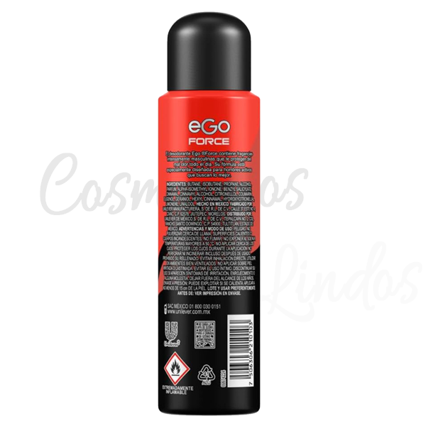 Ego Force Body Spray Deodorant for Men, Long Lasting Aerosol Anti-Odor, 150ml