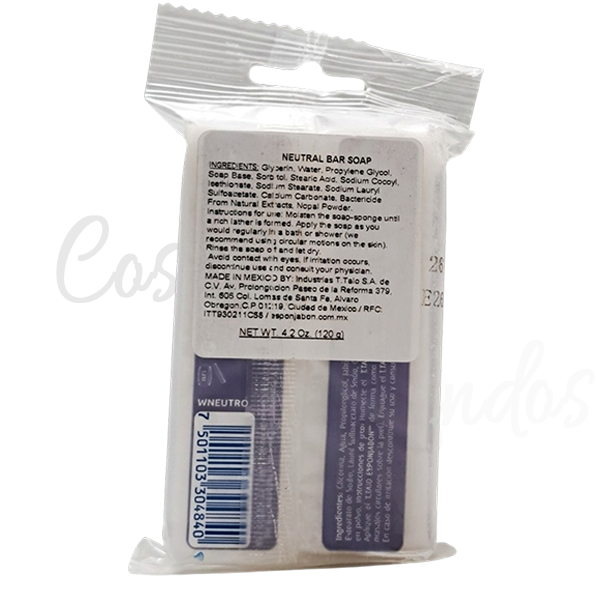 3Pcs Esponjabon Fragrance Free Soap Sponge 2 in 1 Neutro Sensitive Skin Unscented