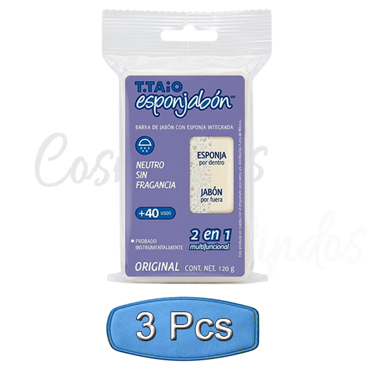 3Pcs Esponjabon Fragrance Free Soap Sponge 2 in 1 Neutro Sensitive Skin Unscented
