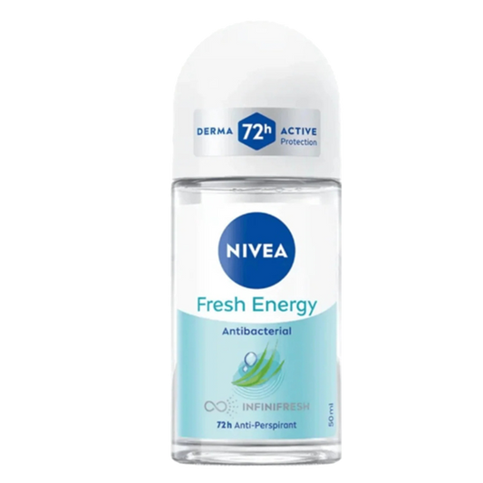 3Pcs Nivea Fresh Energy Antibacterial Roll-On - 72h 50Ml