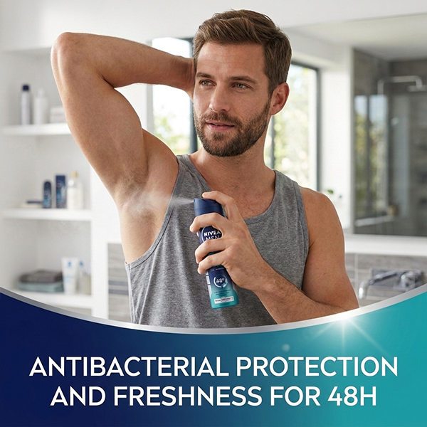 Buy NIVEA MEN Fresh Ocean Deodorant Spray. Experience 48H reliable antibacterial protection & long-lasting aqua freshness with Infinifresh technology.