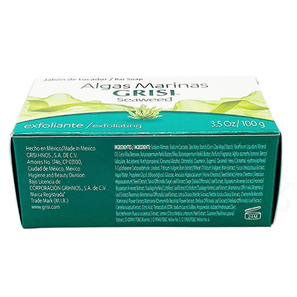 Grisi Seaweed Soap Bar 3.5oz 100g Algas Marinas Anti Cellulite Exfoliating