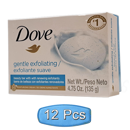 12Pcs Dove Gentle Exfoliating Soap Bar 4.75oz 135g Smooth Skin Renewal Cleanser