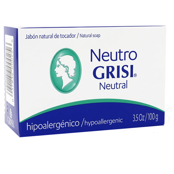 Grisi Neutral Hypoallergenic Soap Bar 3.5 oz / 100g – Safe Daily Facial & Body Cleansing