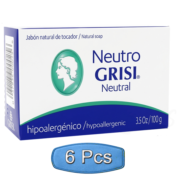 Grisi Neutral Hypoallergenic Soap Bar 3.5 oz / 100g – Safe Daily Facial & Body Cleansing