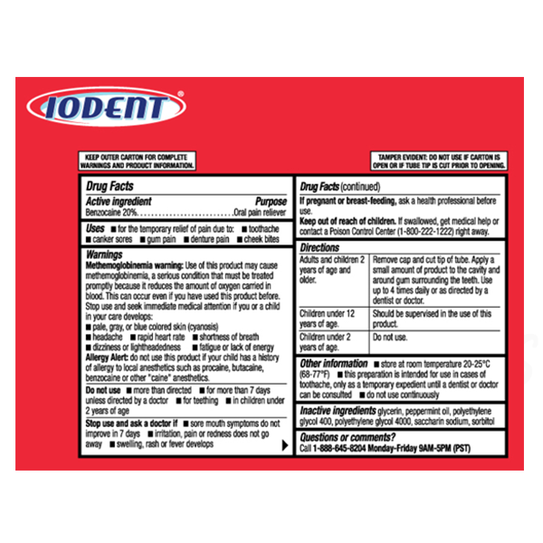 Oral Analgesic Gel Maximum Strength Toothache Pain Relief 0.42 0z
