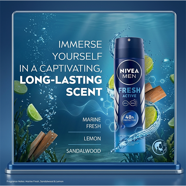 NIVEA 48HR Fresh Active Men's Deodorant Spray 150ml
