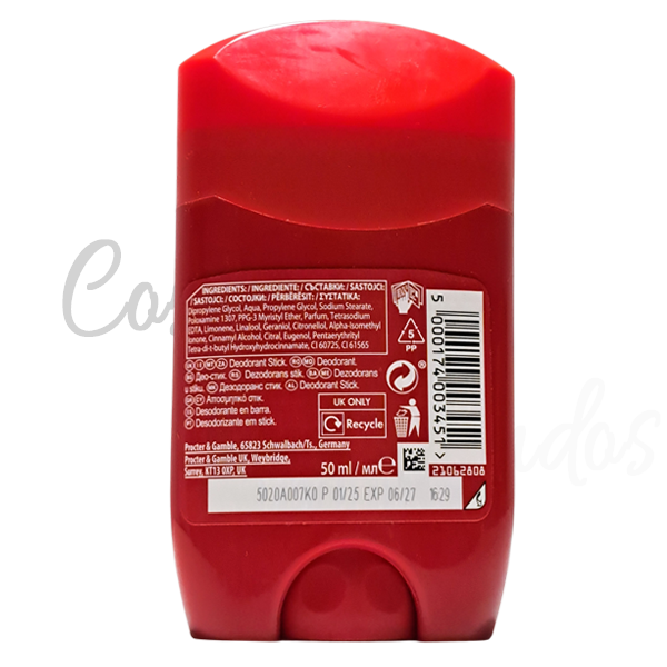 Old Spice Original Deodorant Stick 50ml Classic Scent 48H Freshness Aluminum Free