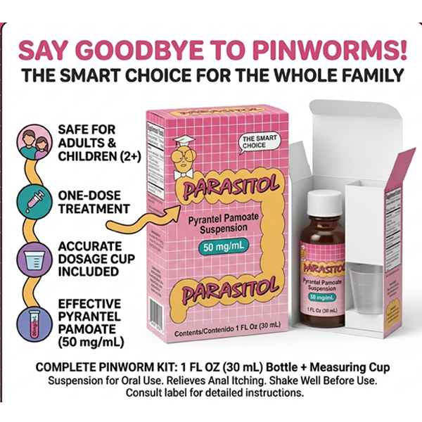 Parasitol 1 FL Oz 30 mL Effective Pinworm Treatment