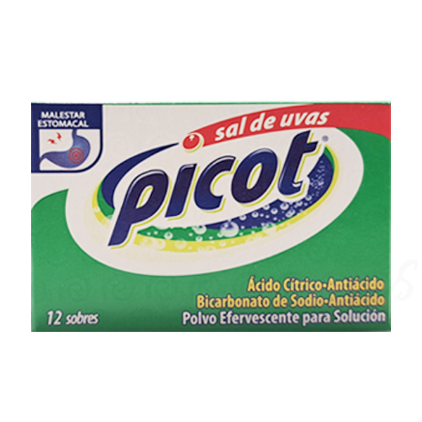 Sal de Uvas Picot Antacid Effervescent Powder - 12 Packets - Fast Stomach Relief