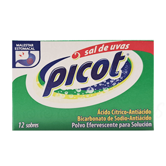 Sal de Uvas Picot Antacid Effervescent Powder - 12 Packets - Fast Stomach Relief