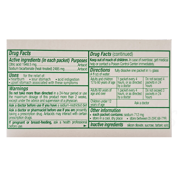 Sal de Uvas Picot Antacid Effervescent Powder - 12 Packets - Fast Stomach Relief
