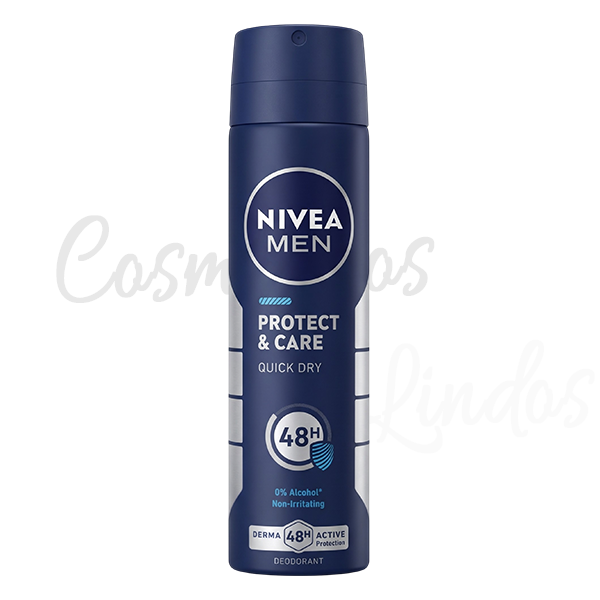 Buy NIVEA MEN Protect & Care Deodorant Spray. Enjoy 48H sweat protection with a 0% alcohol, non-irritating, quick-dry formula for daily skin comfort.