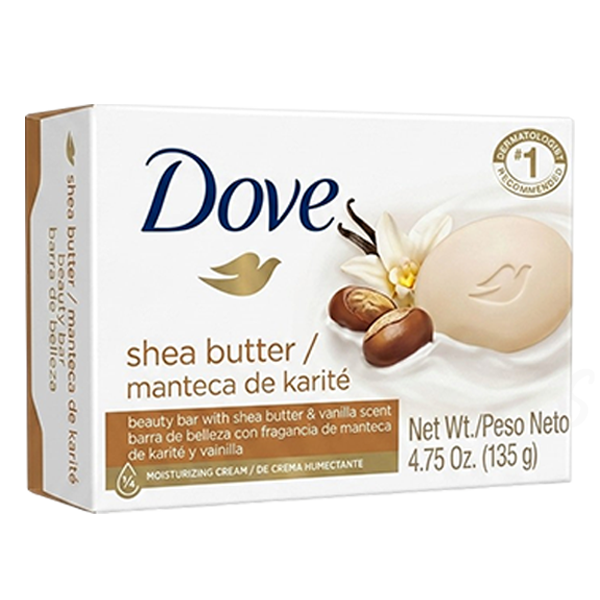 Dove Shea Butter Soap Bar 4.75oz 135g Warm Vanilla Moisturizing Body Cleanser
