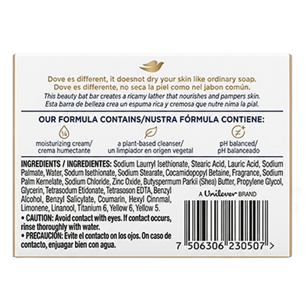 Dove Shea Butter Soap Bar 4.75oz 135g Warm Vanilla Moisturizing Body Cleanser