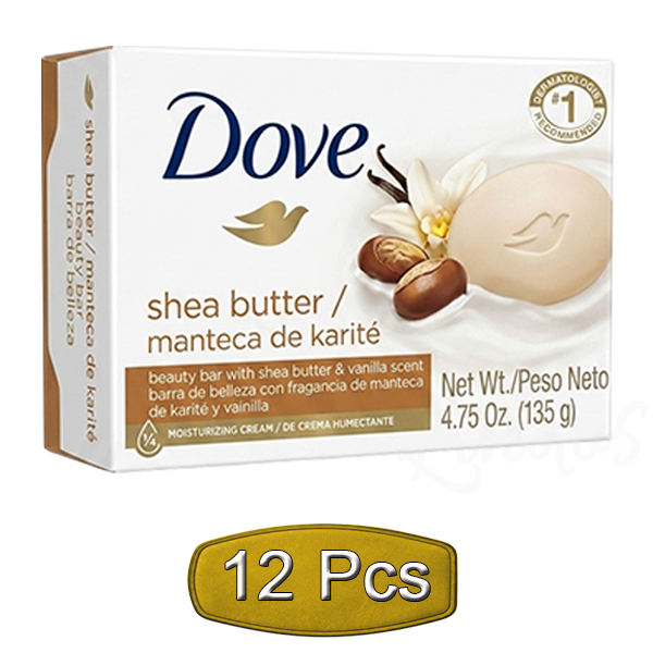 Dove Shea Butter Soap Bar 4.75oz 135g Warm Vanilla Moisturizing Body Cleanser