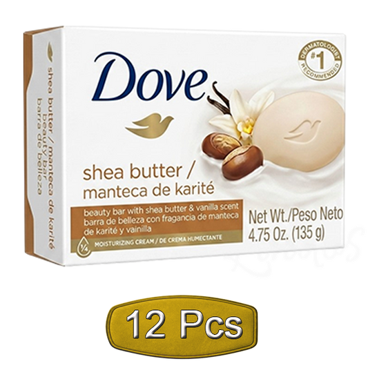 Dove Shea Butter Soap Bar 4.75oz 135g Warm Vanilla Moisturizing Body Cleanser