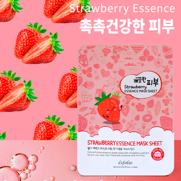 Strawberry Essence Mask Sheet, Esfolio