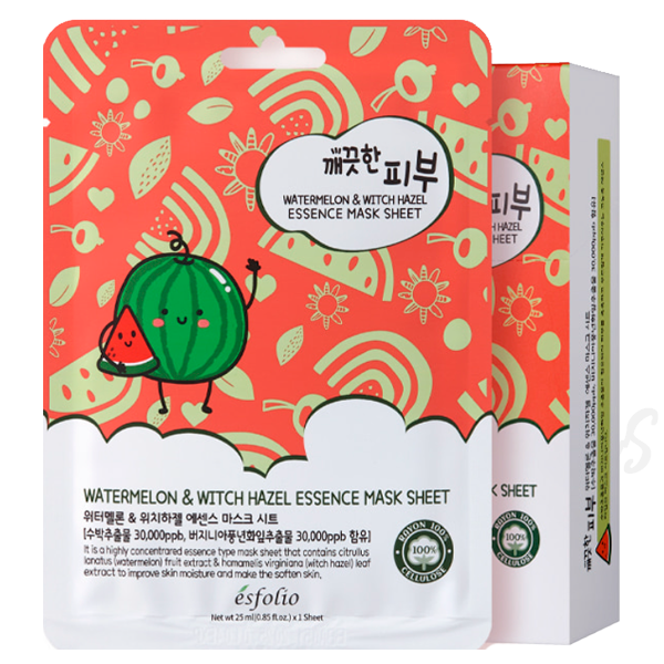 Watermelon & Witch Hazel Essence Mask Sheet, Esfolio